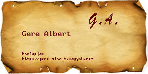 Gere Albert névjegykártya